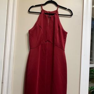 Maroon cocktail party dress